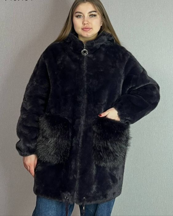 Шубка жіноча подовжена Шуба автоледи эко мех с капюшоном
