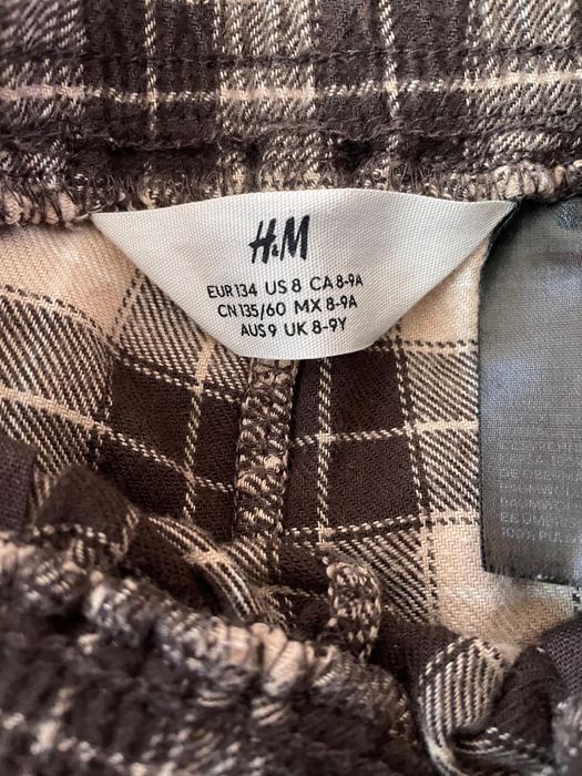 Spodnie w kratkę H&M na 134 cm 30 zł ciepłe i miękkie