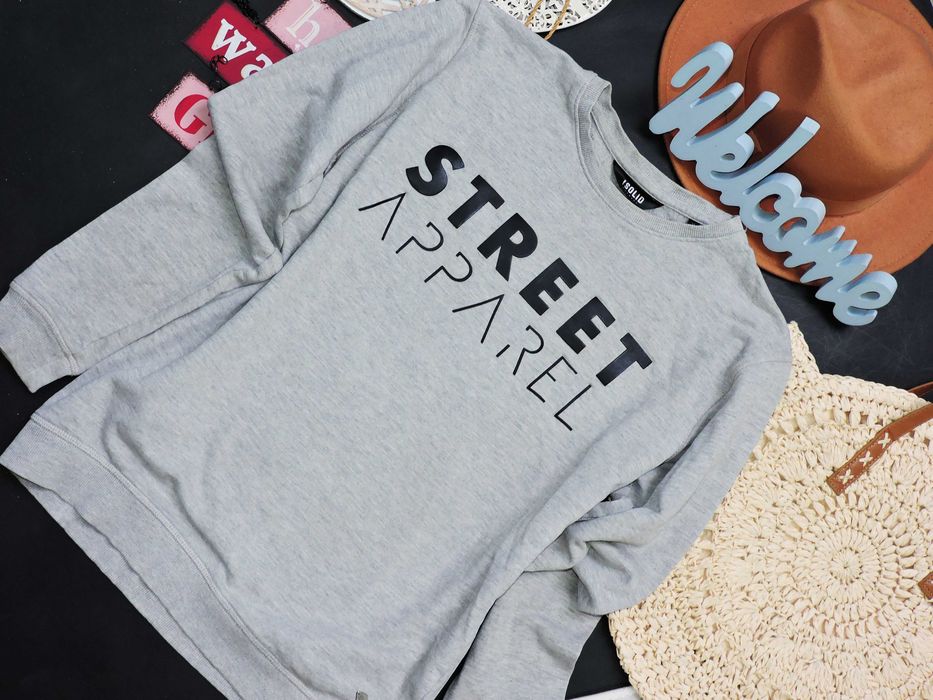 Solid Szara bluza bawełna Street M