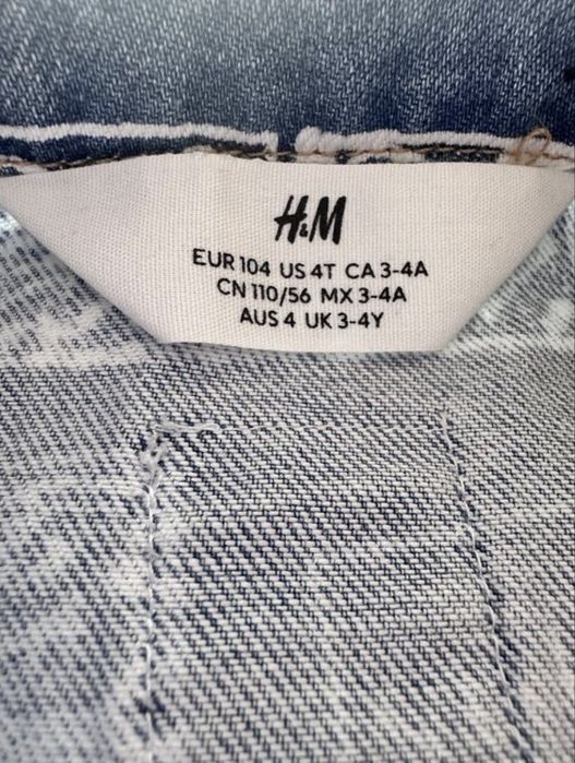 H&m джинсова куртка міккі маус піджак на кнопках disney 3-4 р 98-104