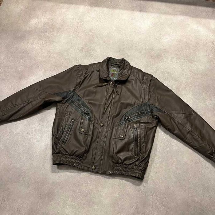 Vintage Kurtka Skórzana Kamizelka Leather Jacket Vest Retro Y2K 90s