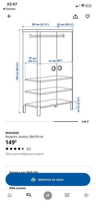 Roupeiro branco IKEA