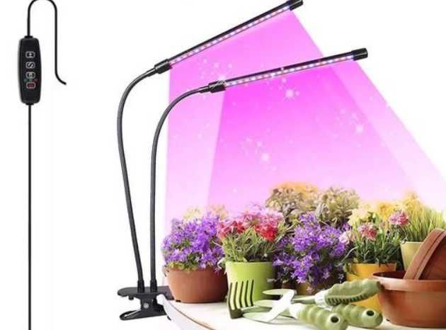 Фитолампа для растений 2 LED  на USB для рассады и цветов c таймером