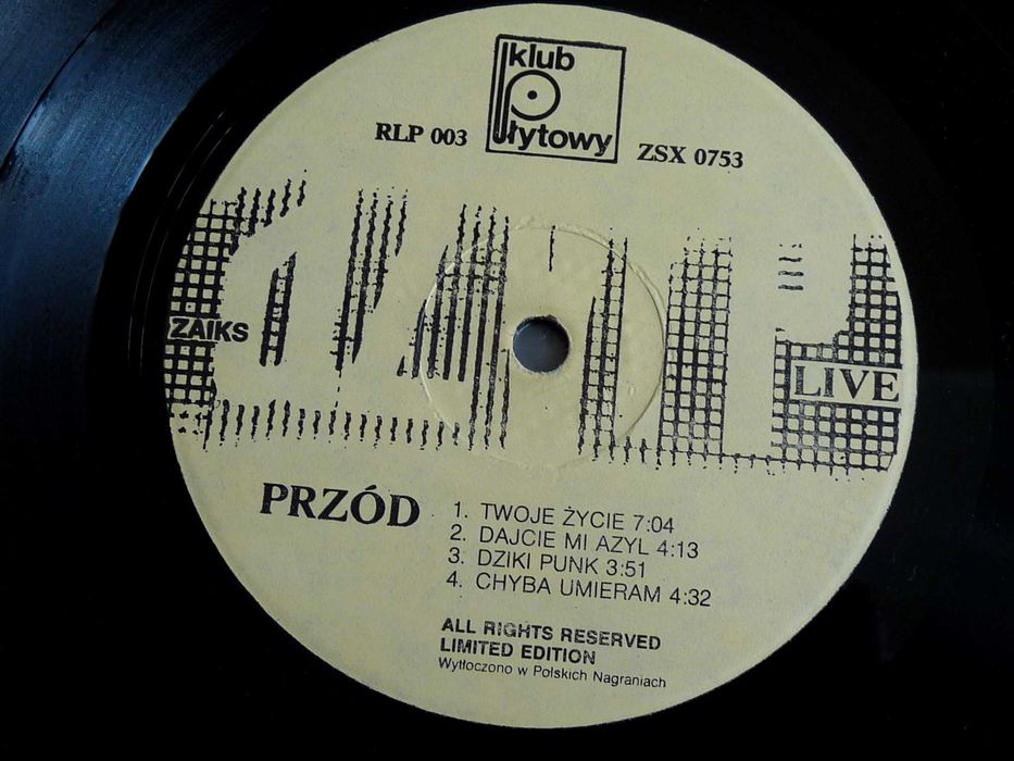 Azyl P - Live (Winyl) 1987 Klub Płytowy Razem