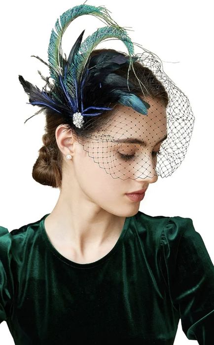 Nowa! Ozdoba do włosów pióra lata 20 vintage gatsby
