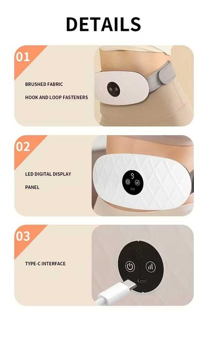 Massagem abdominal e  lombar  LED, 9 níveis. Carregamento USB. Novo.