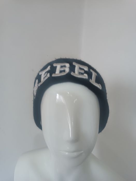 Czarna czapka beanie REBEL | Napis 3D | Streetwear / Grunge