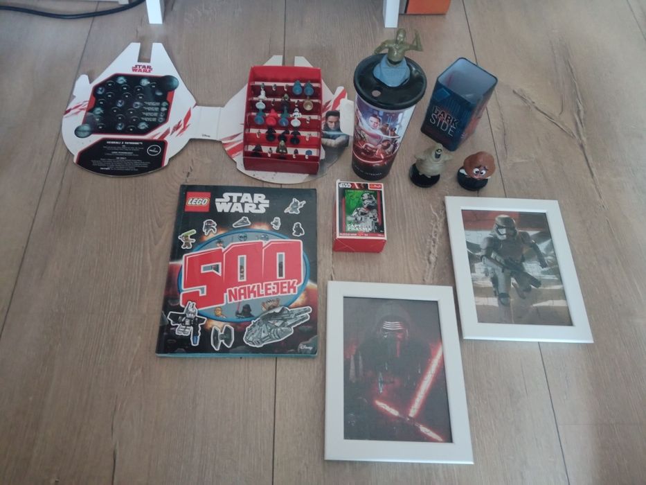 STAR WARS ramka, puzzle, kubki, statek kosmiczny, figurki+NOWY GRATIS!