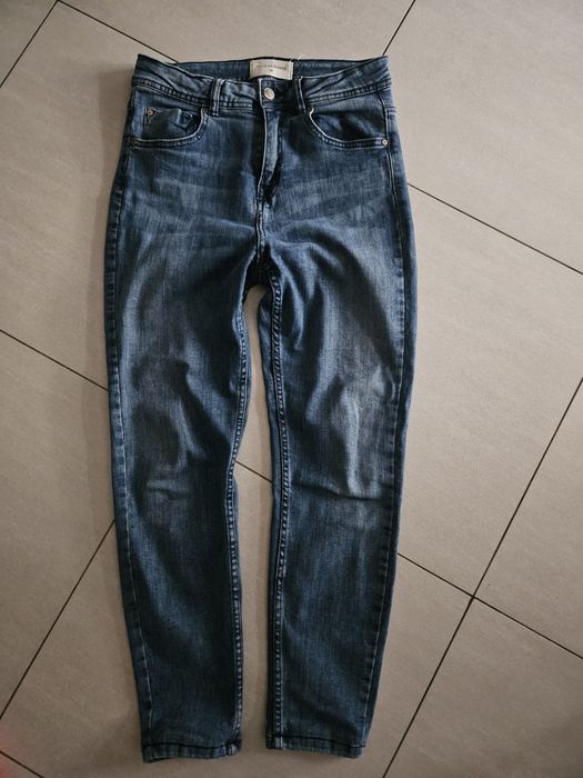 Rurki spodnie jeansy 5 par Zara Reserved Cropp M 38 wyższy stan pas