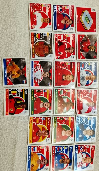 Cromos de futebol do Euro2024.