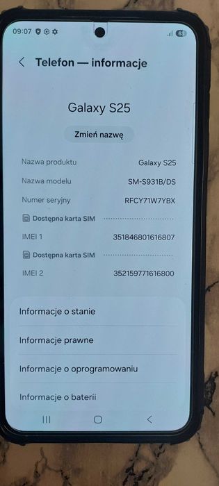 telefon samsung S25  512GB