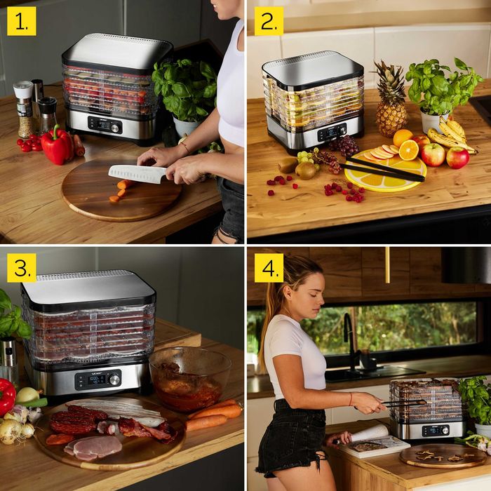 10w1 duża suszarka do grzybów owoców ziół yoer 450w inox timer +6