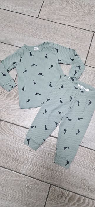 H&M komplet prążek dinozaury dinusie