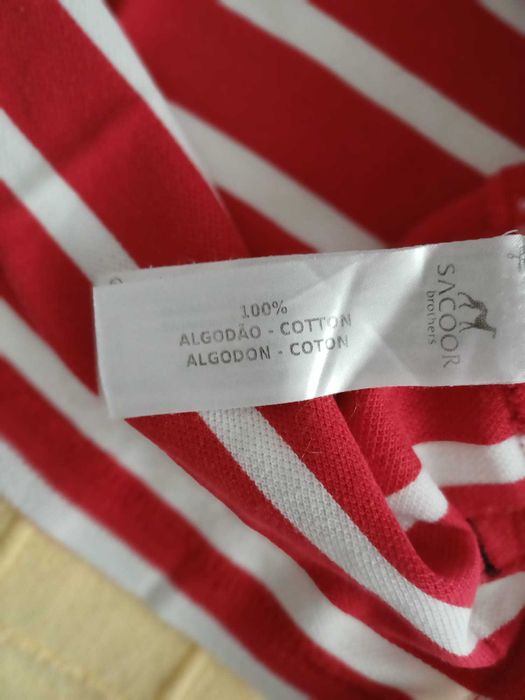 Polo Sacoor Brothers - Tamanho XXL, Vermelha e Listrada (100% Algodão)