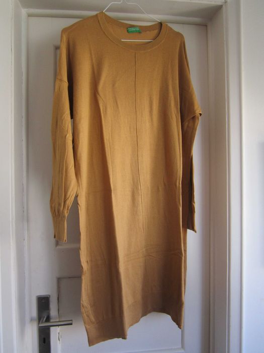 Vestido Castanho Claro United Colors Of Benetton manga comprida L/XL G