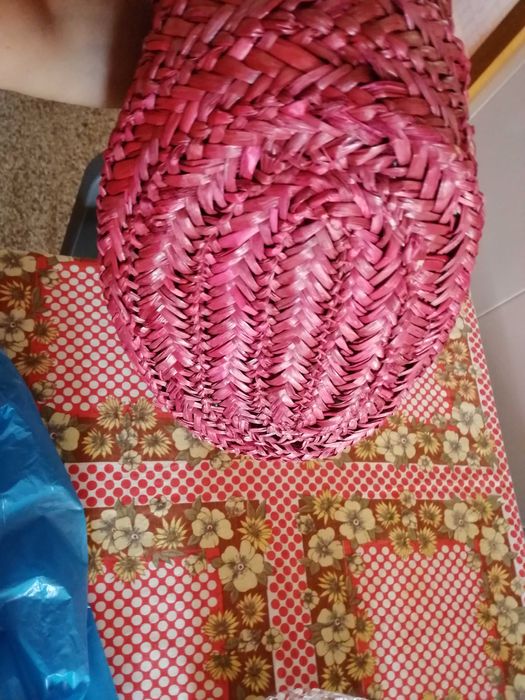 Cesta de palhinha Rosa