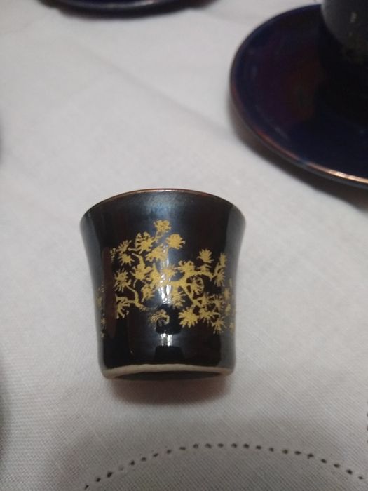 Kobaltowy imbryk 3 czarki plus dodatki