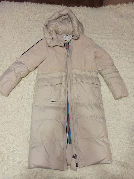 Пальто зимове жіноче, зі вставками штучної овчини (барашек)