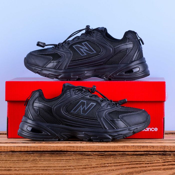 (2203) Термо осінь-зима кросівки у сти лі New Balance 530 чорні (36-41) нб ню беленс NB
