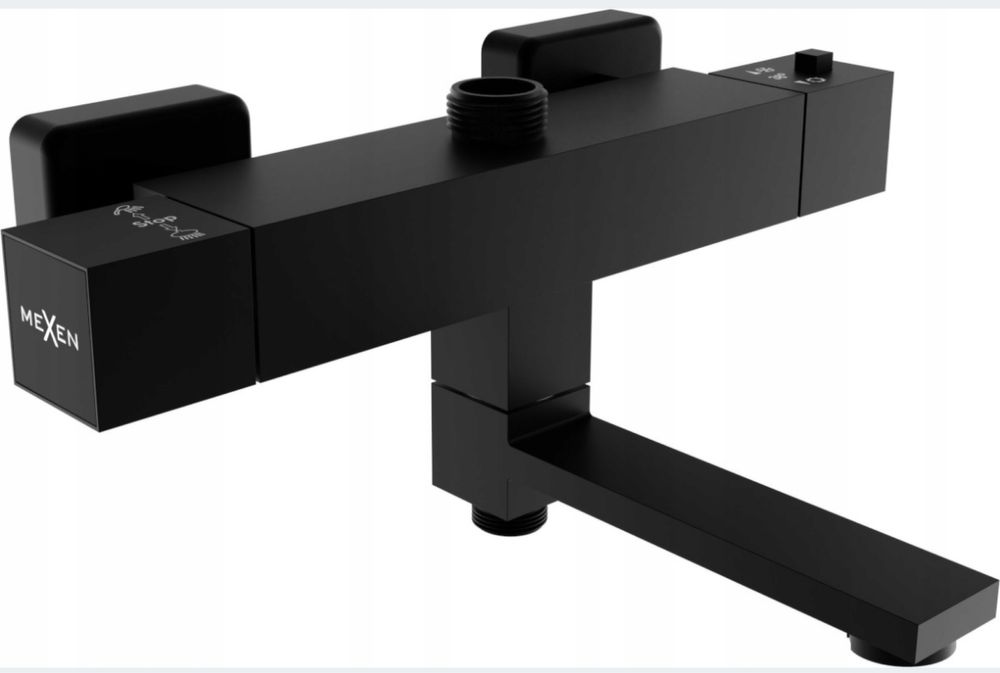 Mexen Cube - Bateria termostatyczna wannowa, czarna