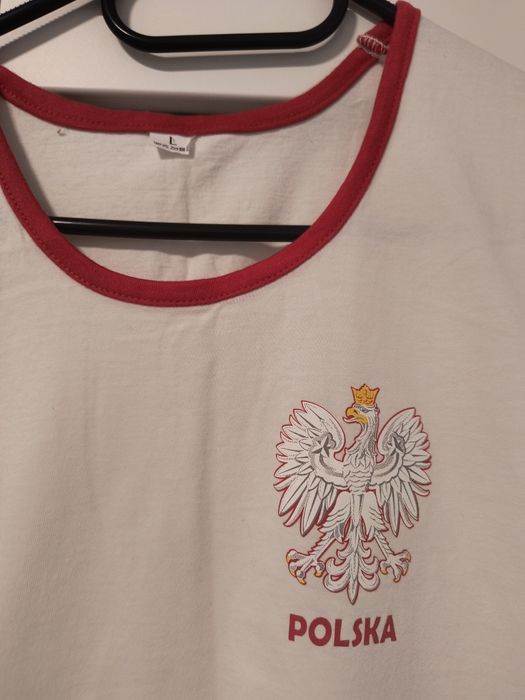 T-shirt kibicki z godłem Polski