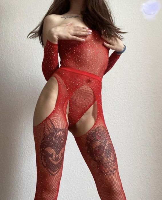Красные эротические колготы чулки стразы с доступом колготки пояс чулк
