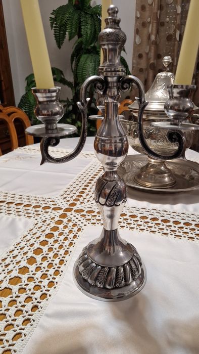 Castiçal em banho de prata
