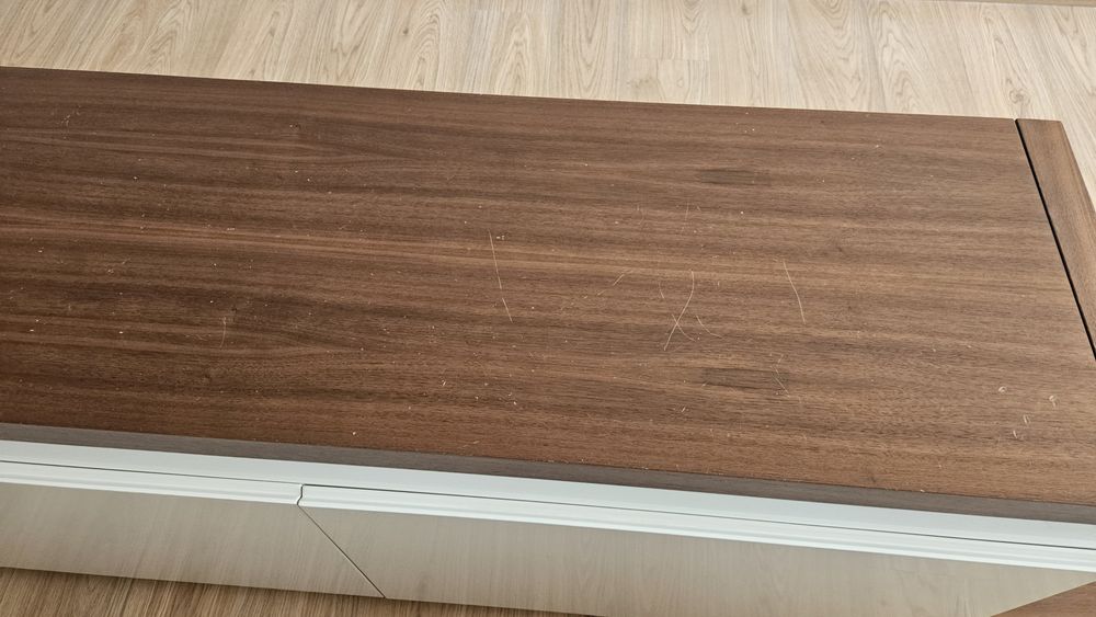Conjunto móvel TV + mesa de centro em vidro