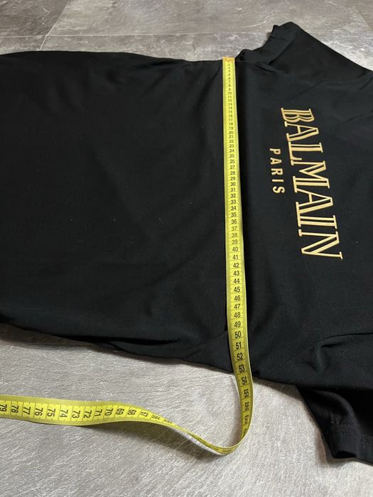 Футболка balmain балмеін чоловіча оригінал ideal чорна золотий лого м