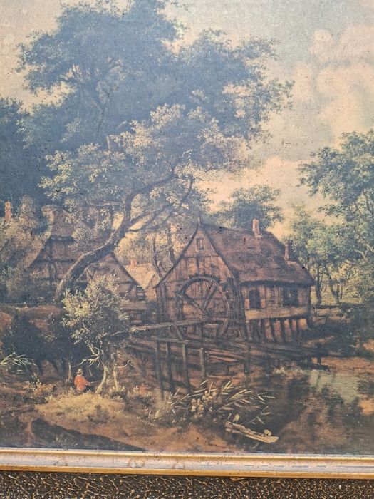 Hobbema Młyn Wodny reprodukcja  prl