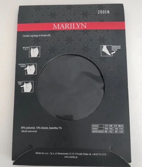 Nowe rajstopy damskie Marilyn - S, M Black