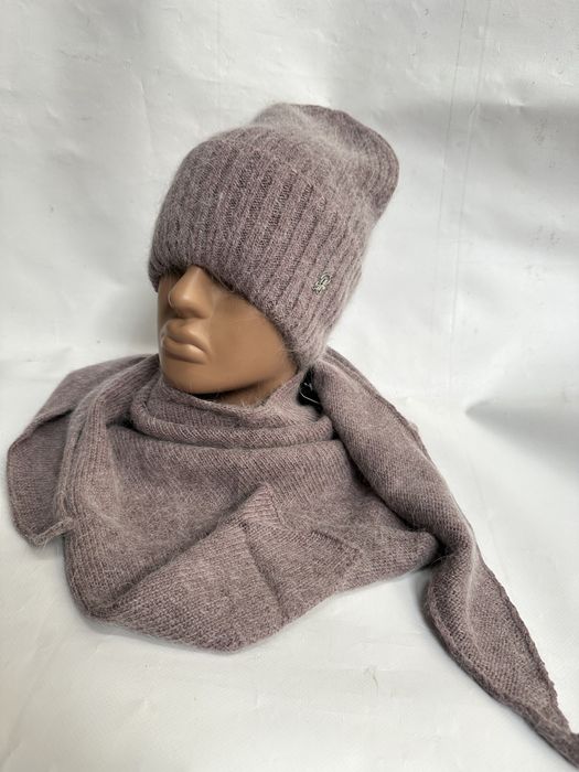 Шапка ангора на флісі