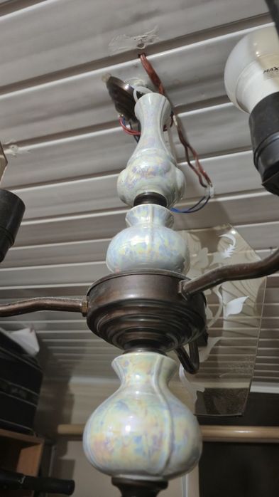Żyrandol lampa sufitowa PRL Retro Vintage oldscool porcelana