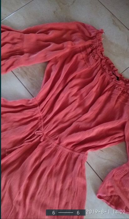 Kombinezon spodnium TopShop 38/40 M  pomarańczowy rękawy ażurkowy