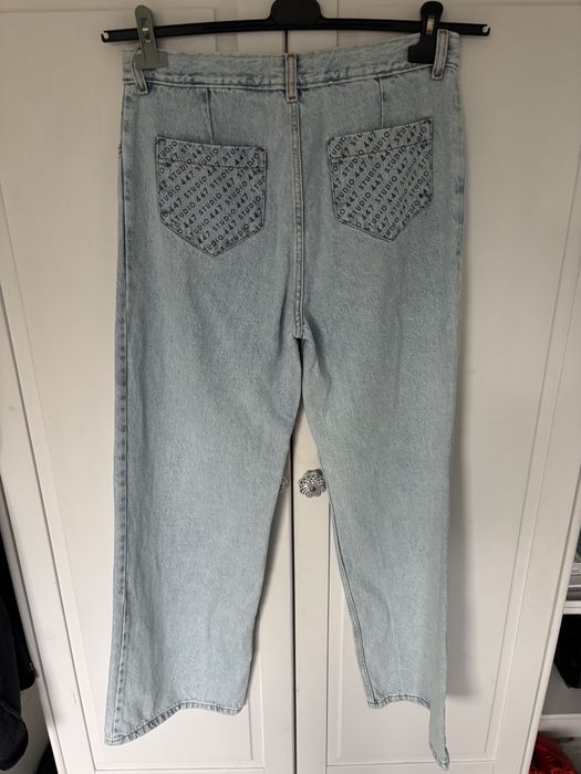 Studio 447 denim szerokie jeansy flare flary wysoki stan