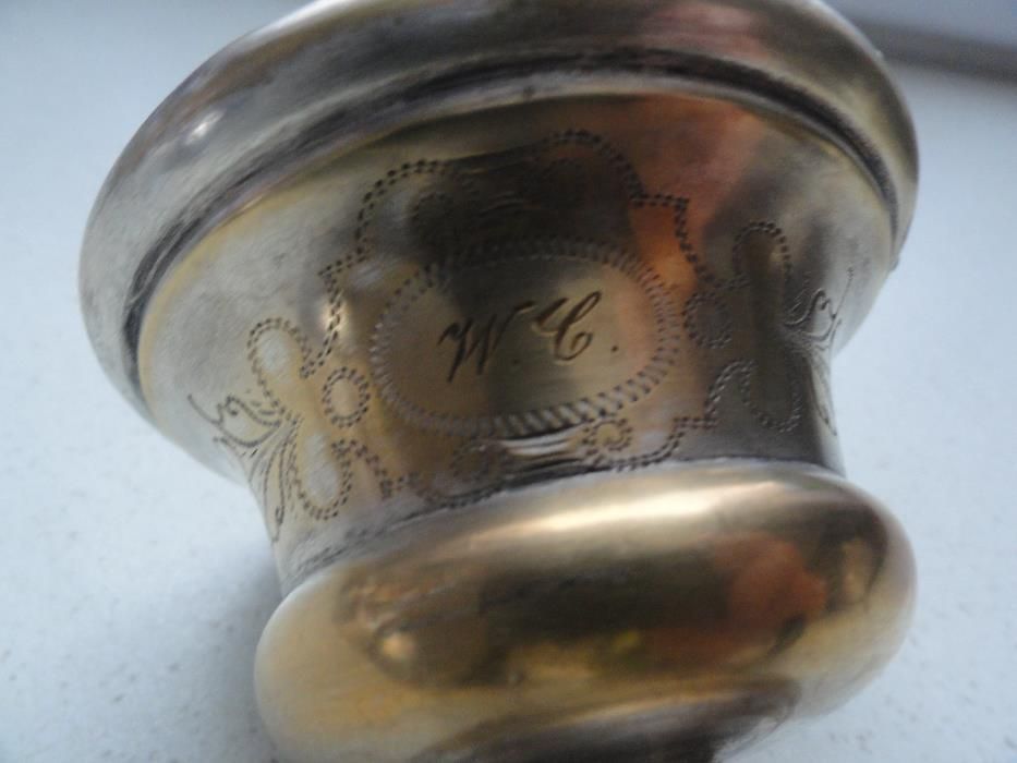 Zabytkowe naczynie metalowe pocz. XX w. z monogramem