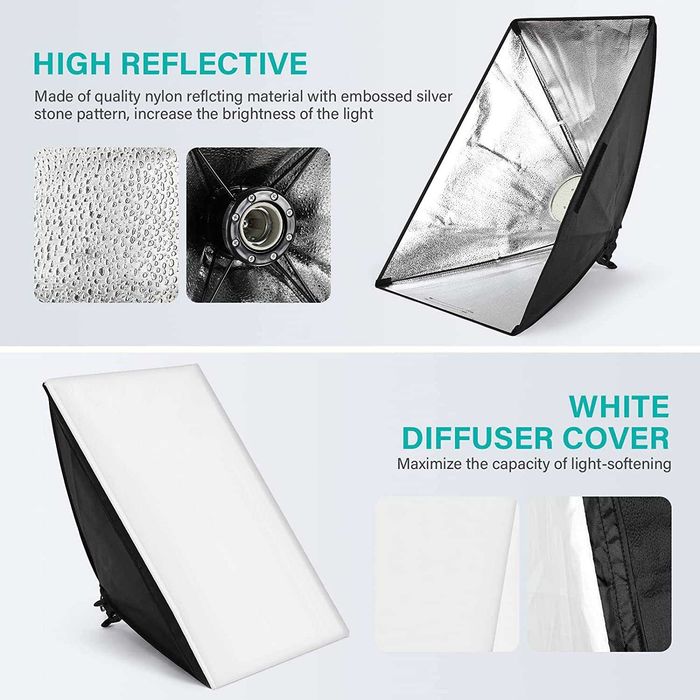 LED Lighting Kit 2 Softboxes Bicolor with Remote Control64584500622083123