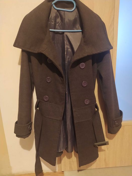 Ciemnoszary płaszcz damski rozmiar S