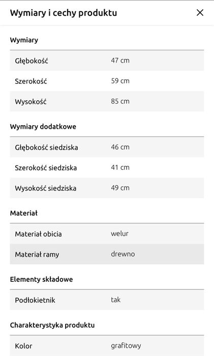 Krzesła welurowe Nevada VELVET JAK NOWE