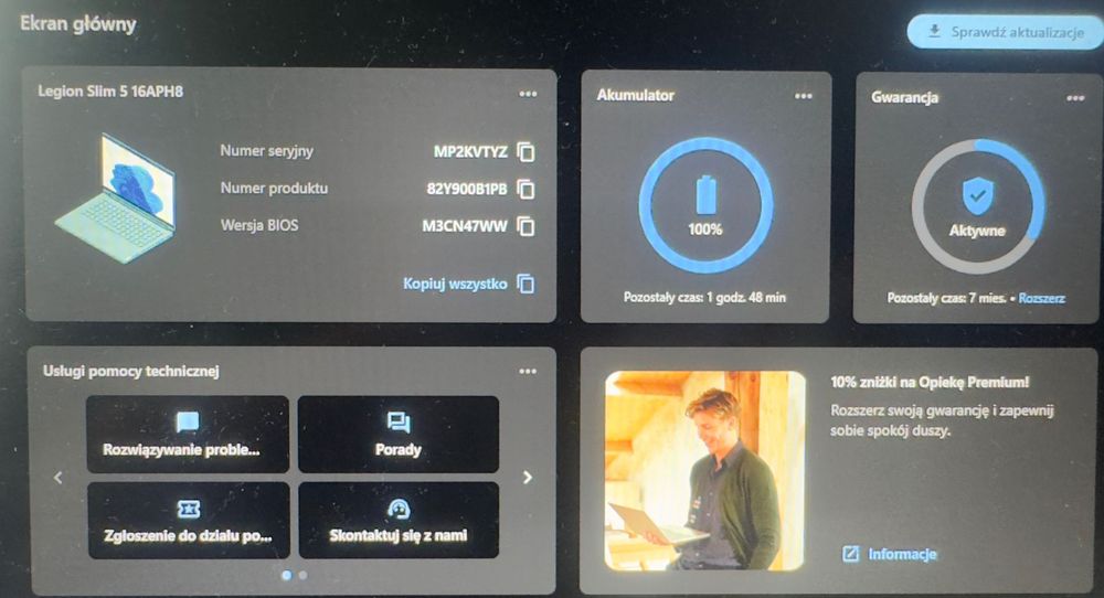 Laptop Gamingowy / Lenovo Legion Slim 5-16 Ryzen 7-7840HS - GWARANCJA