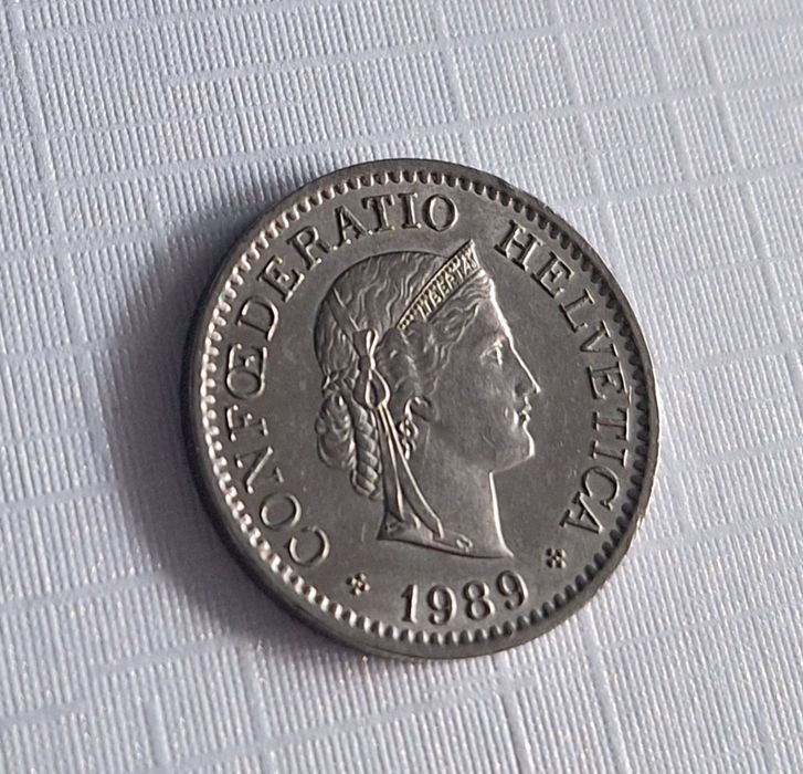 Monety franki szwajcarskie 1992 frank 1955 rappenów 1955