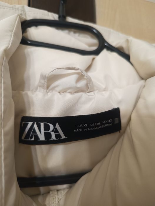 ZARA zimowa oversize kurtka xl ecru