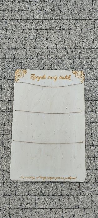Zestaw dekoracji ślubnych w stylu Boho- plan stołów, tablica powitalna
