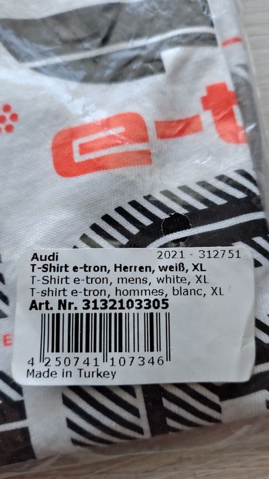 Nowa oryginalna męska koszulka Audi E-tron XL