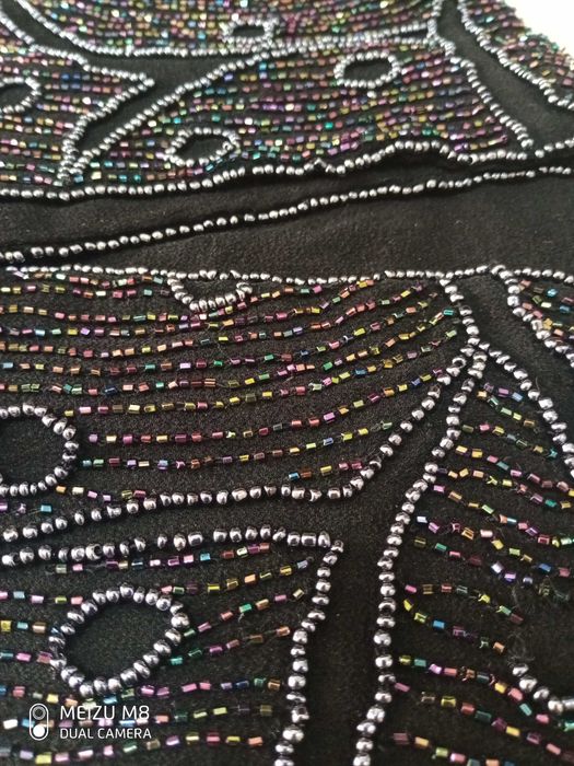 Шарф,шарфик или повязка расшито радужным бисером