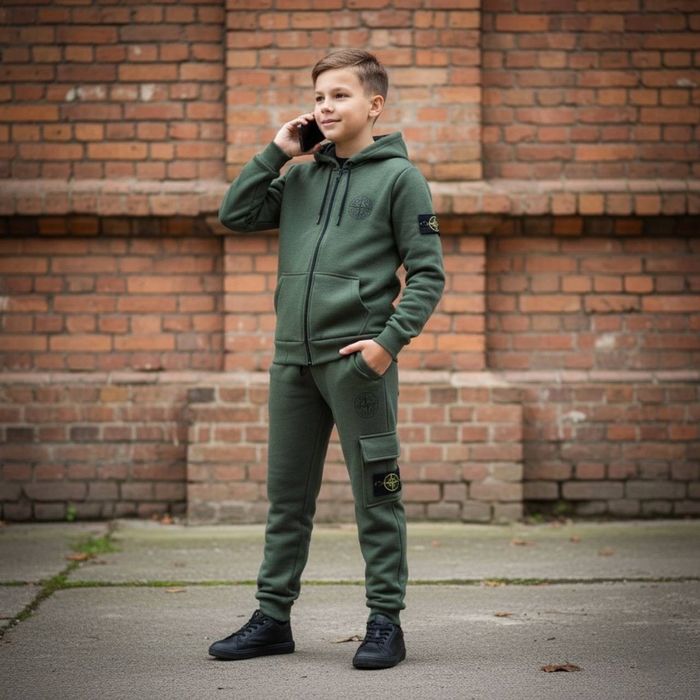 Теплий спортивний костюм для підлітків Stone Island теплый костюм флис