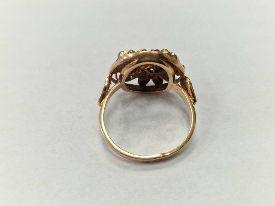 WARMET! Złoty pierścionek/ 585/ 4.77 gram/ R15.5/ Spinel/ 1963-86