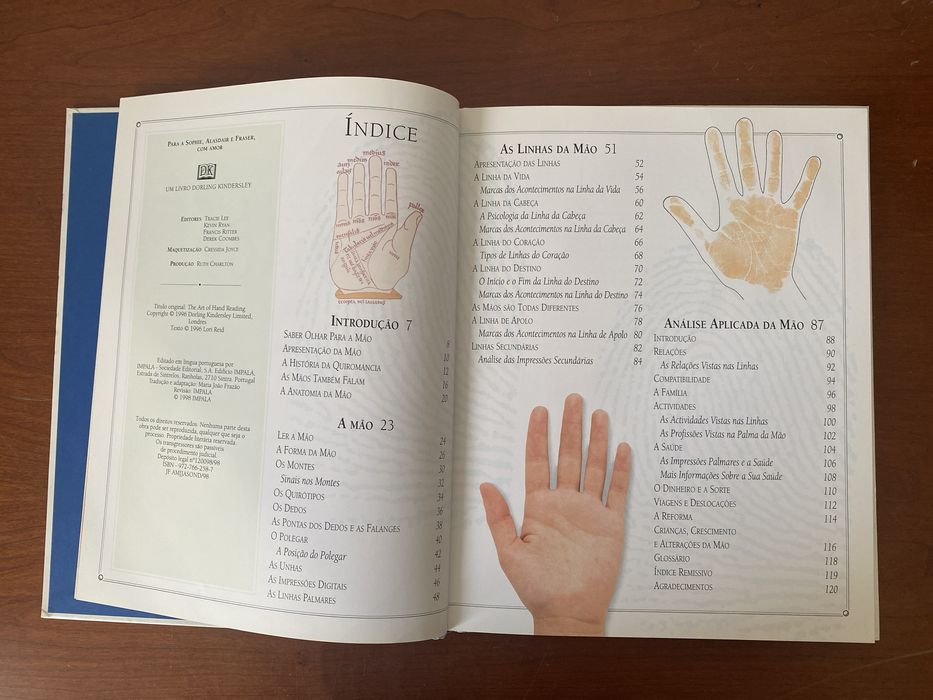Livro educativo A Arte de Ler as Mãos