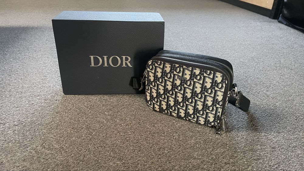 Saszetka / Torebka Christian Dior Zipped Pouch Oblique Jacquard – Stan Idealny