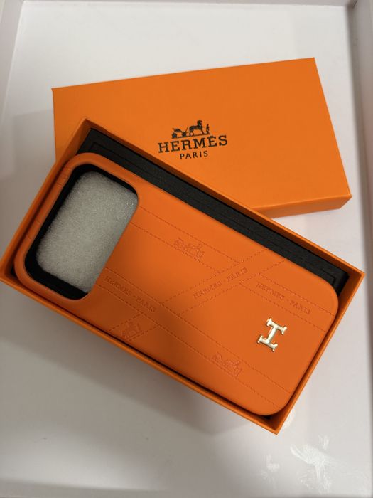 Чохол для Iphone 17 PRO MAX оранжевий в стилі Хермес